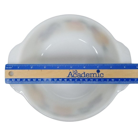 Vtg Fire King 1.5 Quart Casserole Dish Fruit Pattern Hand Painted Anchor Hocking - Picture 5 of 10